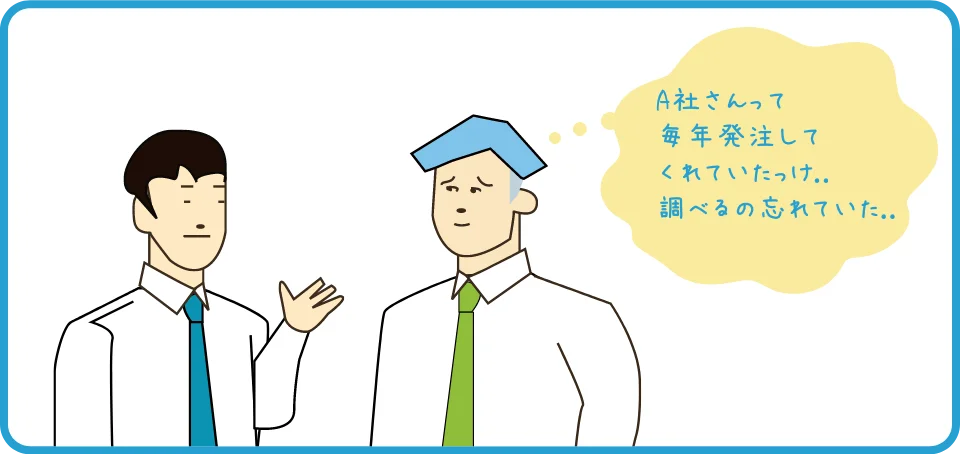 A社さんって毎年発注してくれていたっけ..調べるの忘れていた..